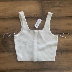 White Ribbed Tanktop